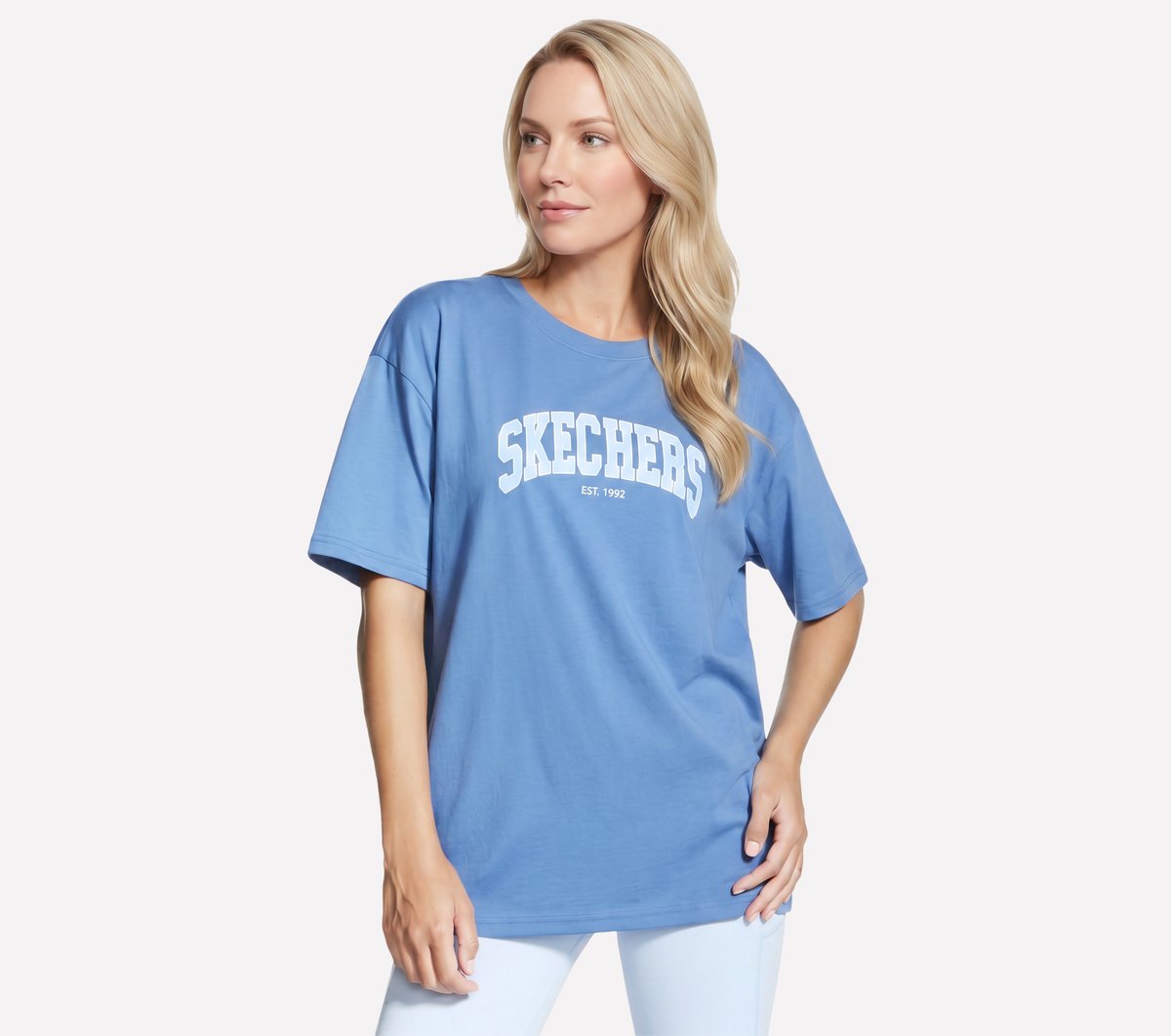 Skechers Dames Destination kort Sleeve T-Shirt CM Zwart, Maat XS