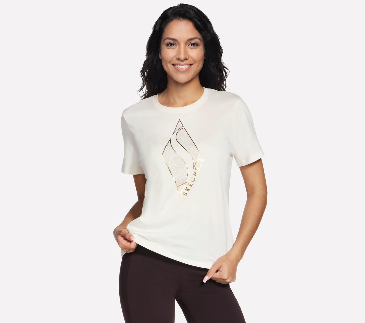 Skechers Dames Cheetah Diamond Tee CM Zwart, Maat XS