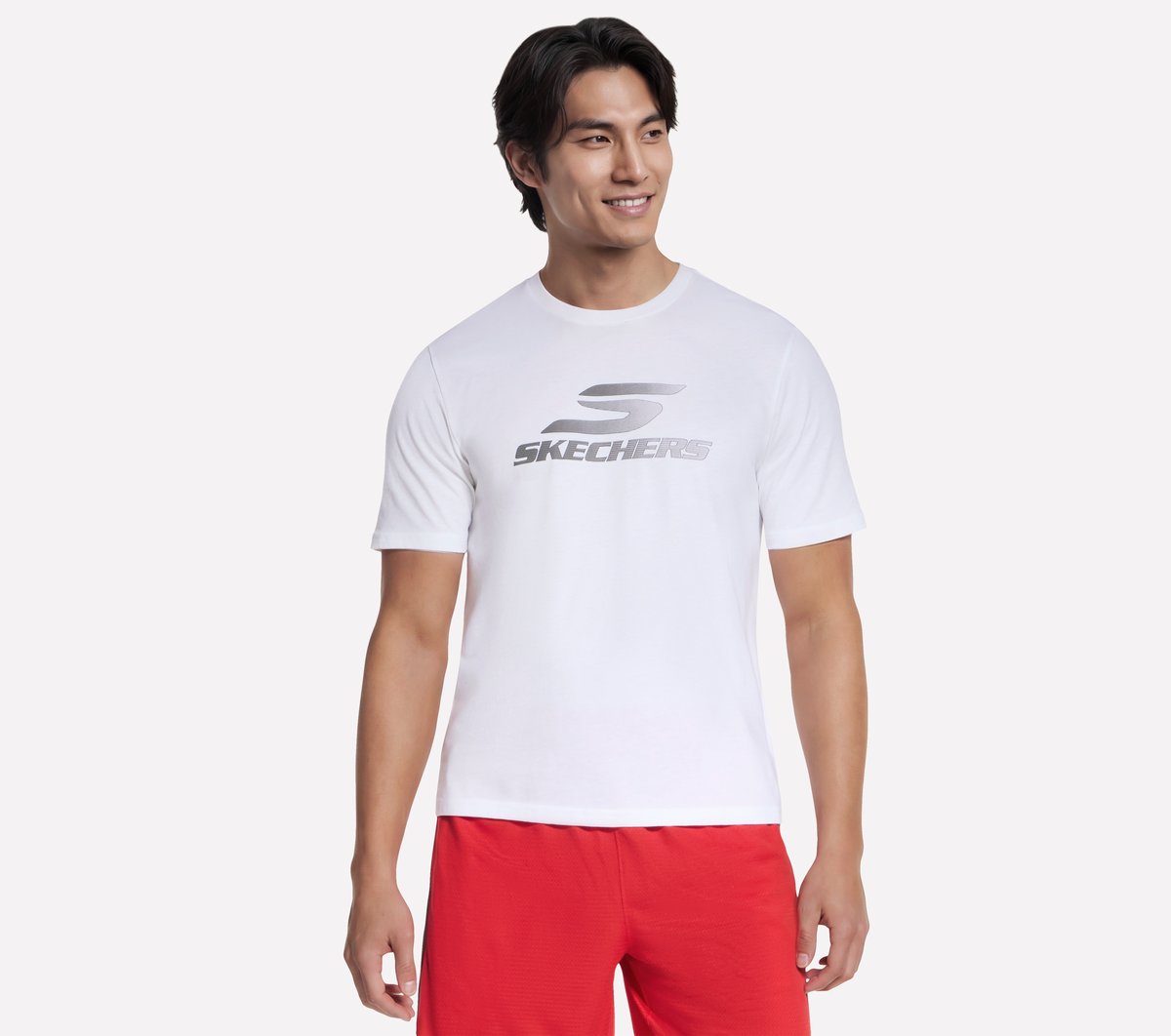 Skechers Heren Brand T-Shirt CM Blauw, Maat Small