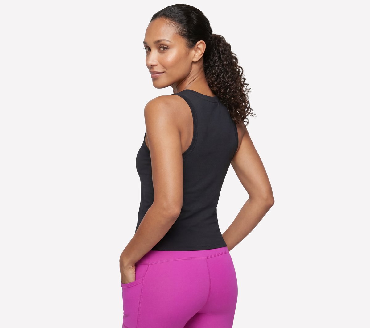 GO WALK Shelf Bra Tank - BLACK