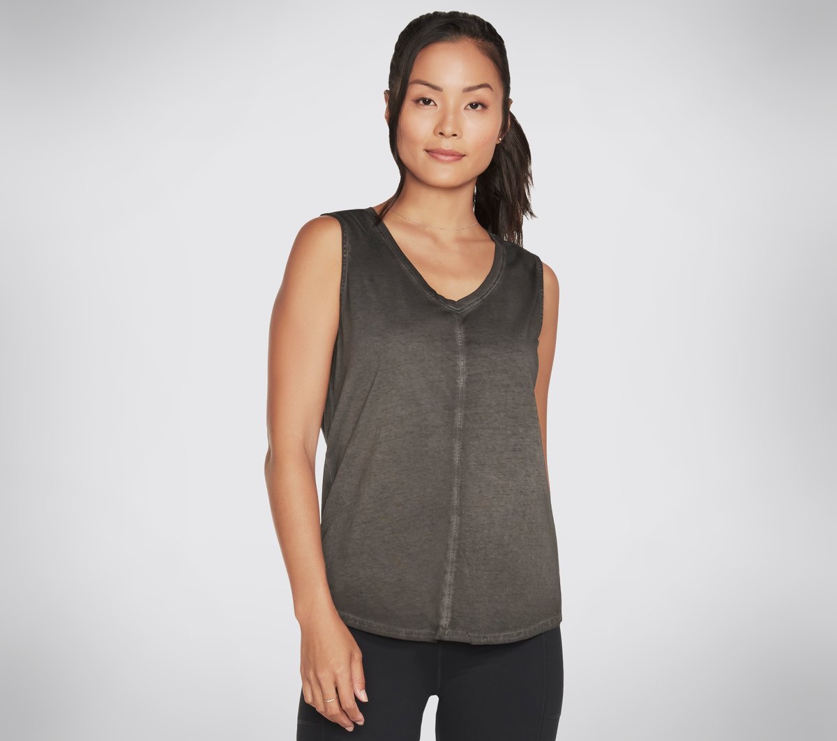 Skechers Dames Diamond Wash Hoedenha V-neck Tank CM Zwart, Maat XS