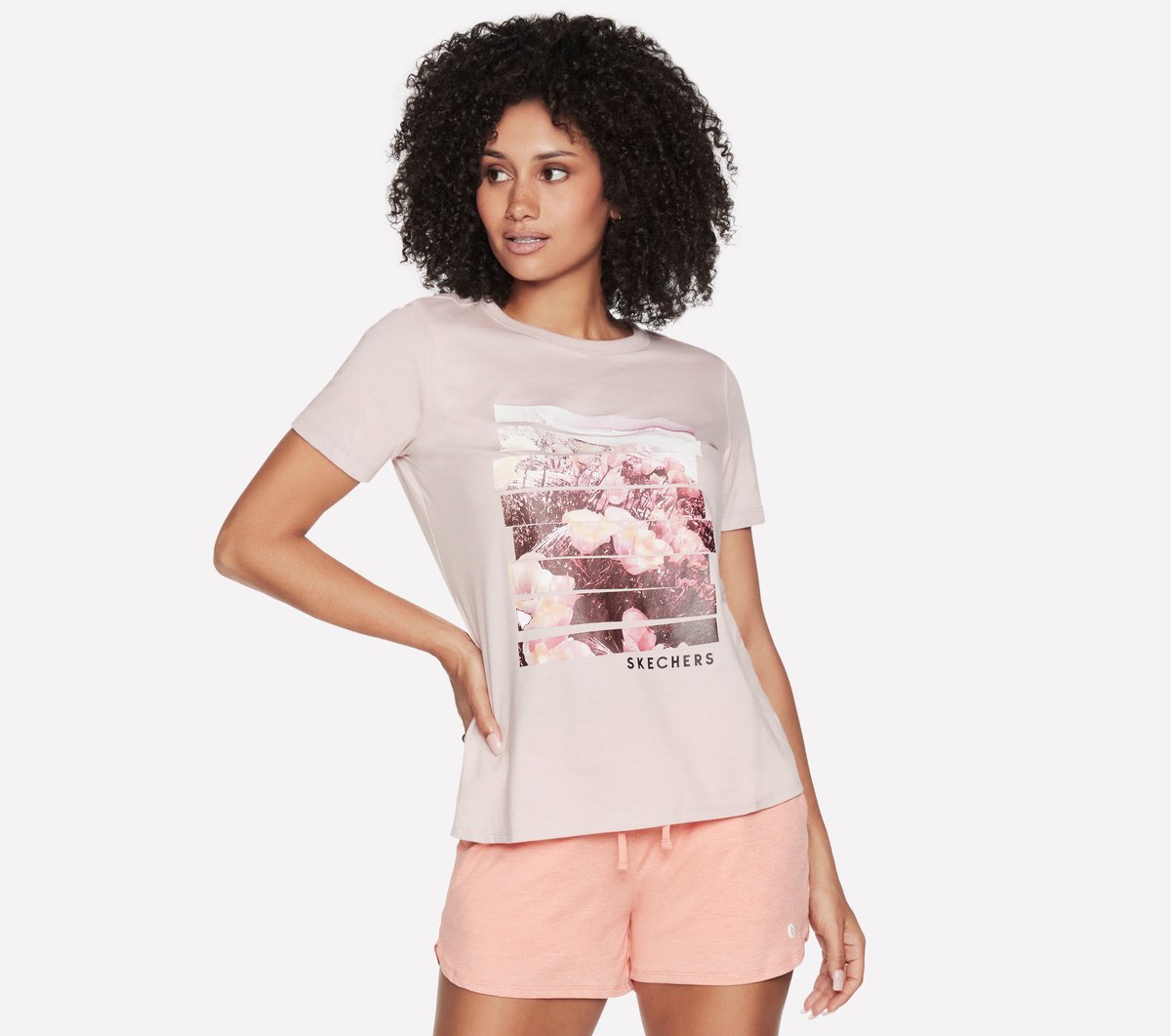 Skechers Dames Dreamy Escape T-Shirt CM Licht Roze, Maat XS
