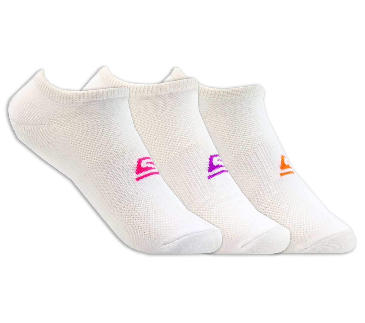 Skechers Dames 3 Pack No Show Stretch sokken CM Zwart, Maat Medium