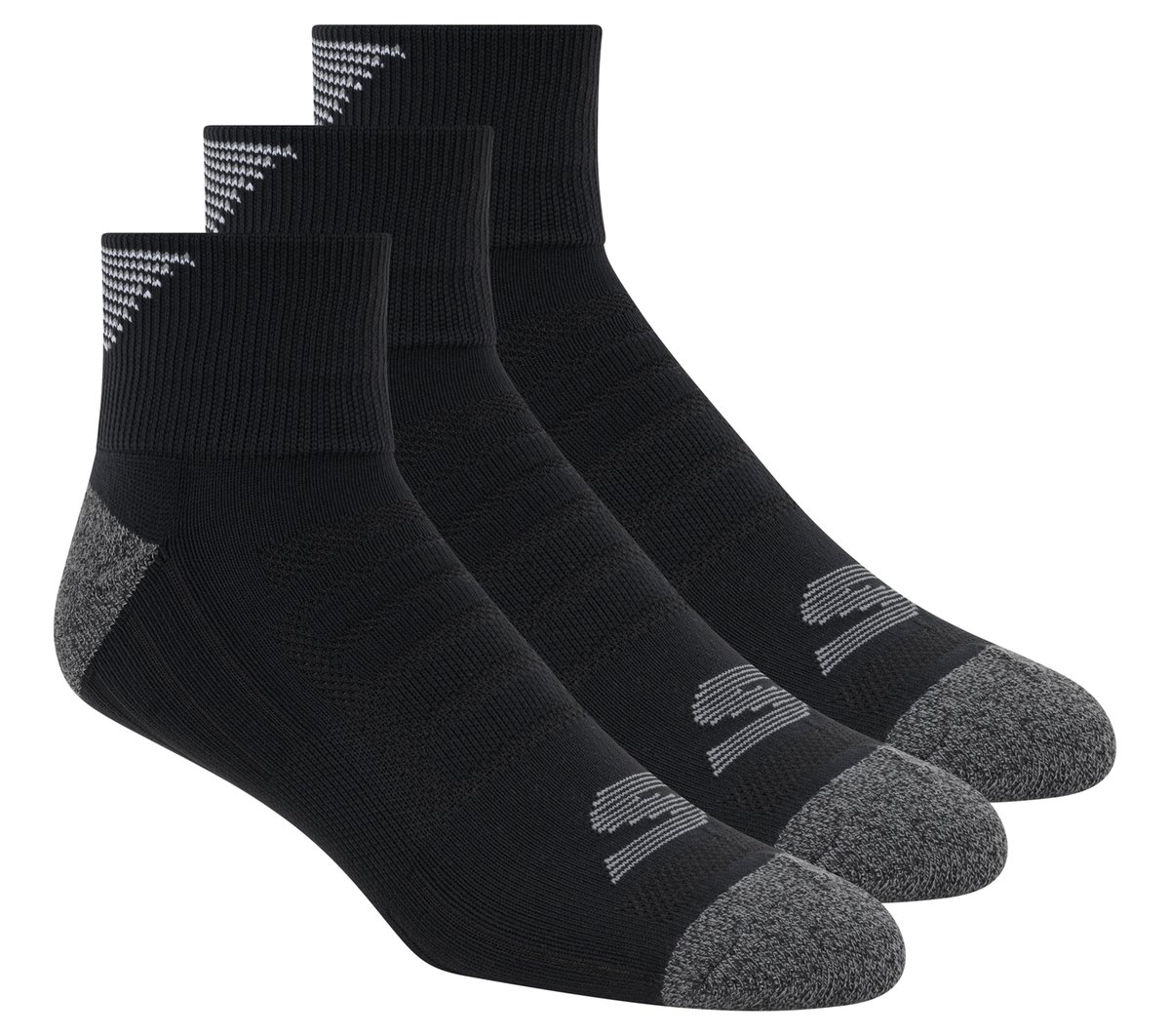 Skechers Heren 3 Pack Men's Half Terry Quarter Crew sokken CM Zwart, Maat Large