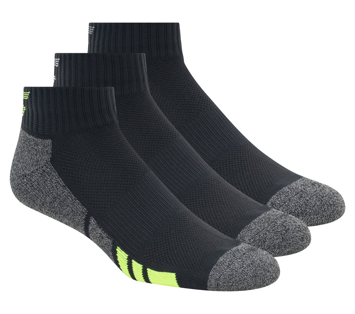 Skechers 3 Pack Men's Half Terry Quarter Crew Socken in Schwarz, Größe Groß