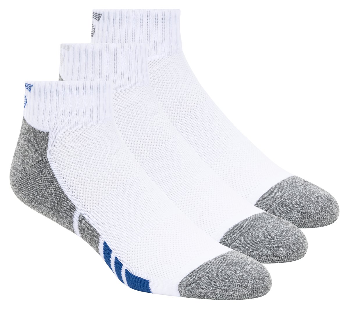 Skechers Heren 3 Pack Men's Half Terry Quarter Crew sokken CM Wit, Maat Large
