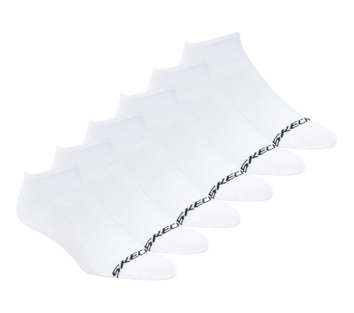 Skechers Heren 6 Pack Men's Cotton No Show sokken CM Zwart, Maat Large