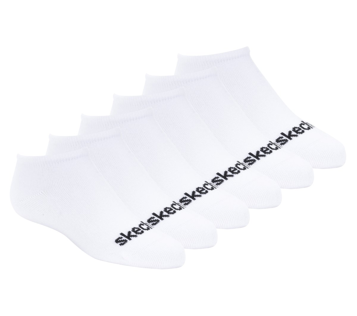 Skechers meisjes 6 Pack No Show Cotton sokken CM Zwart, Maat Small