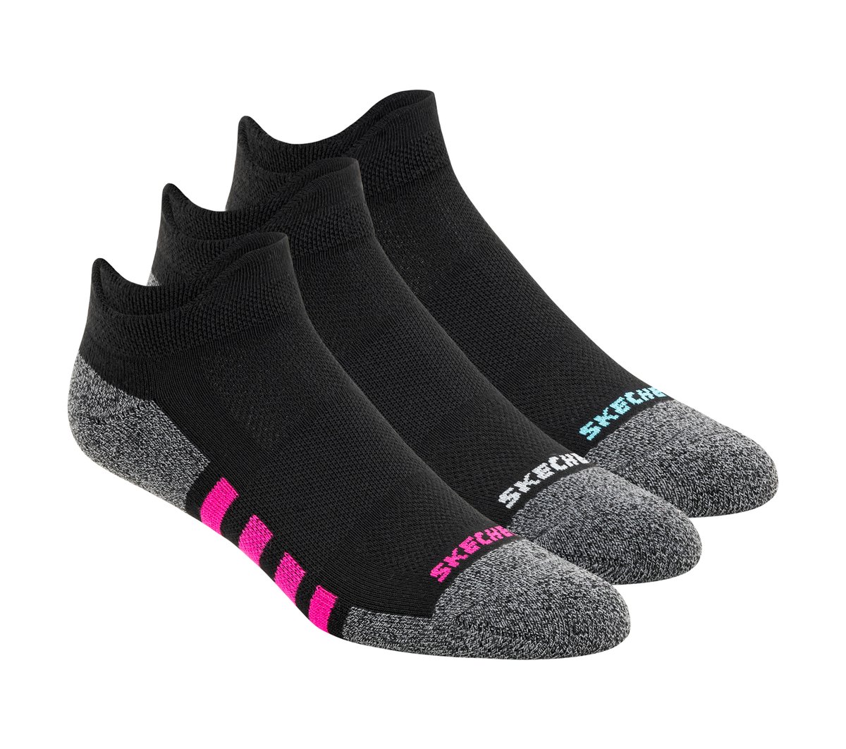Skechers Dames Work: Lowcut Heel Tab sokken - 3 Pack CM Zwart, Maat Medium