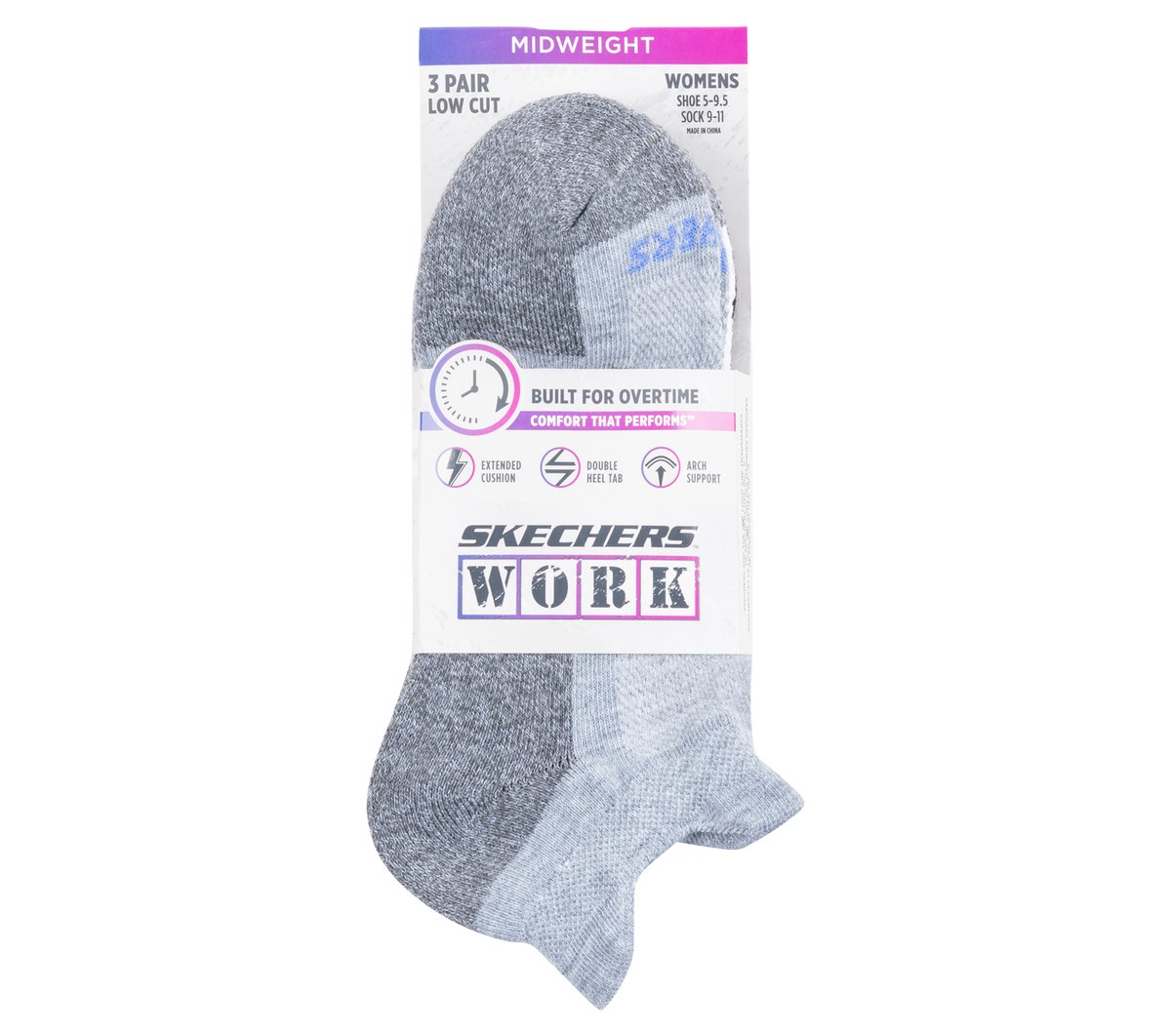 Work: Lowcut Heel Tab Socks - 3 Pack - thumbnail 4