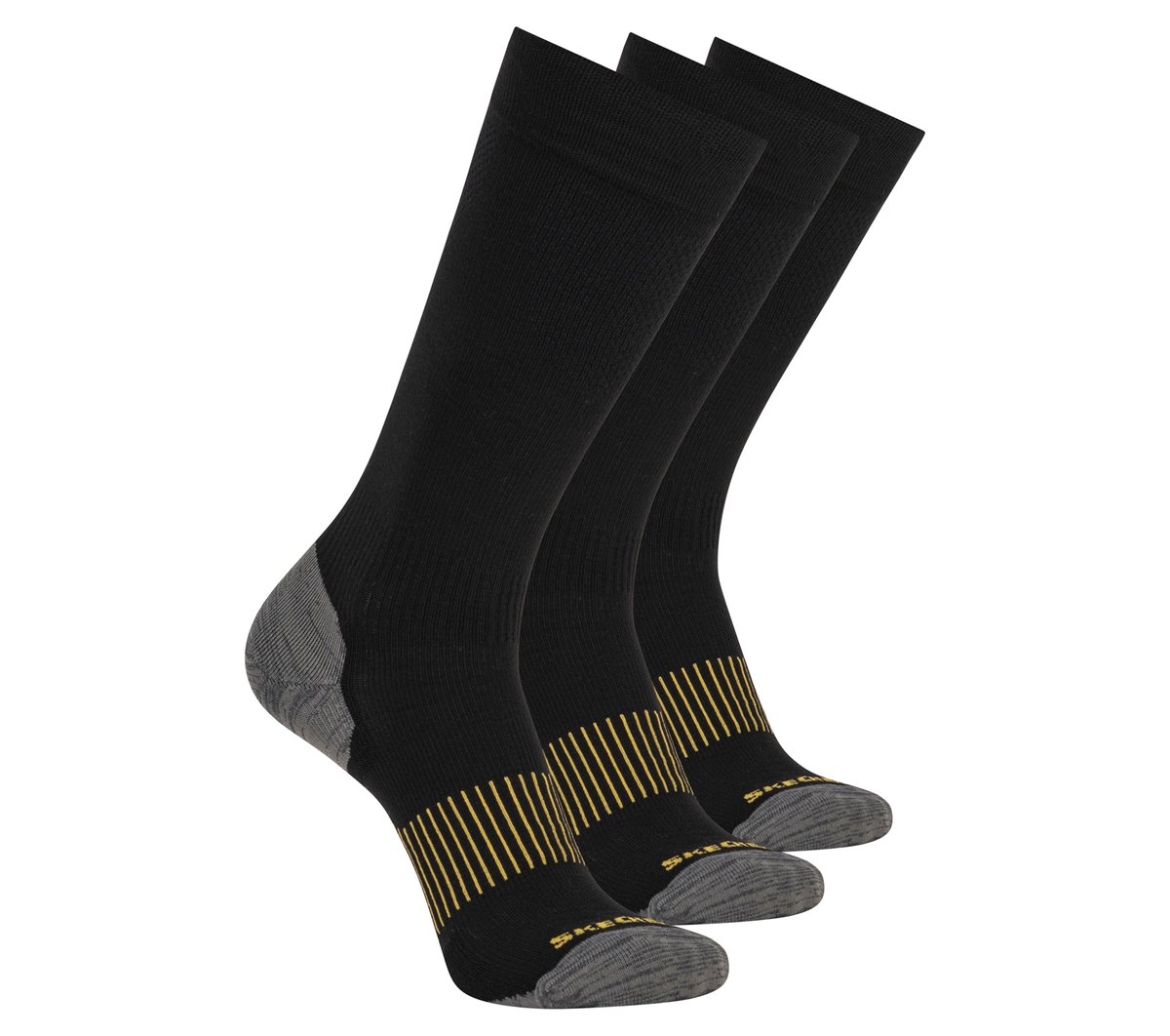 Skechers Heren Work: 3 Pack Men's Over Calf Compression sokken CM Zwart, Maat Large