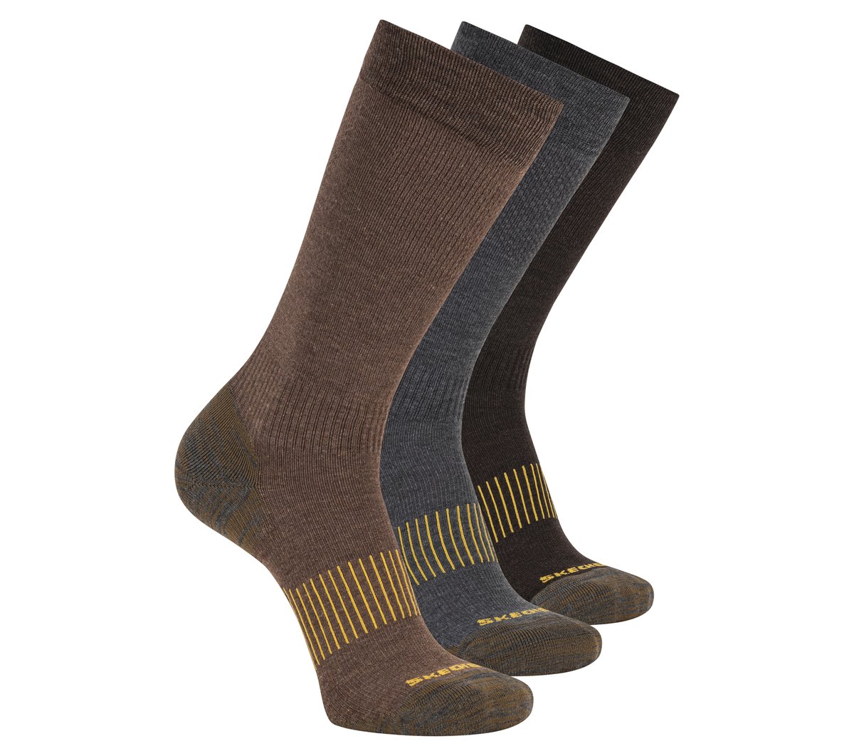 Skechers Work: 3 Pack mężczyźni's Over Calf Compression skarpety w Czarny, Rozmiar Large