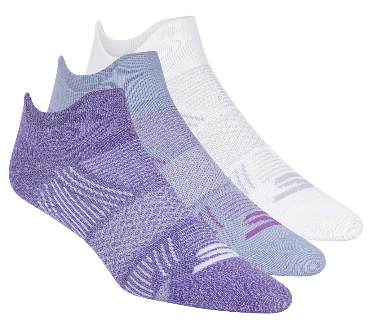 Skechers Dames 3 Pack Women's Performance Low Cut Pattern sokken CM Paars, Maat Medium