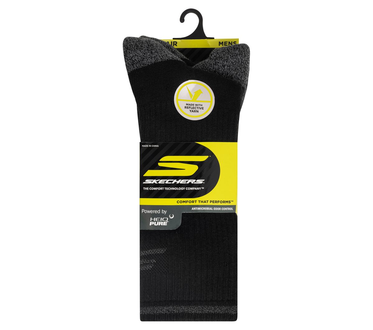 3 Pack Men's Reflective Performance Crew Socks - thumbnail 2