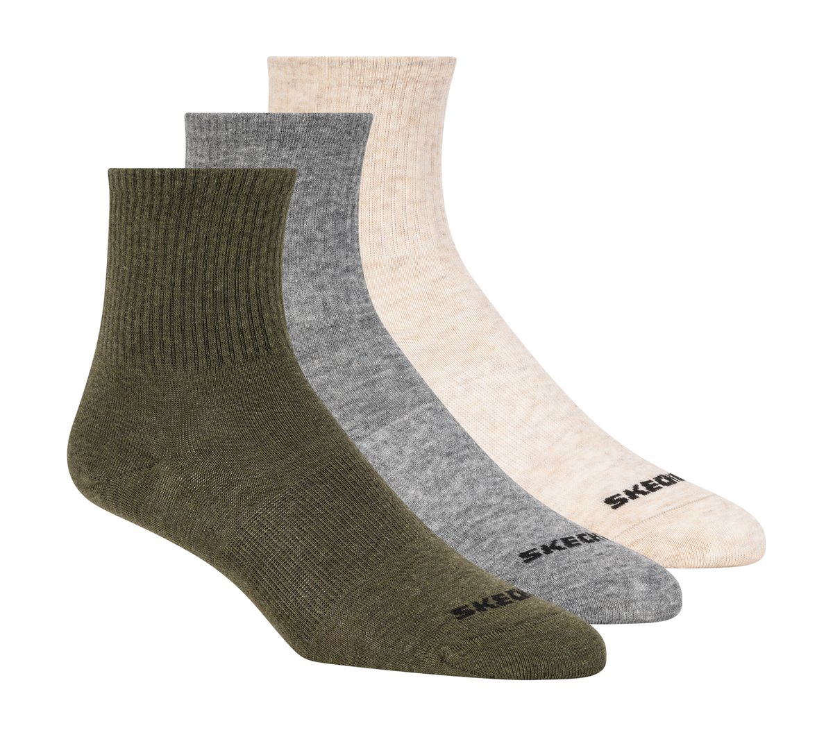 Skechers Jongens 3 Pack Boys' Crew Cotton sokken CM Grijs, Maat Medium