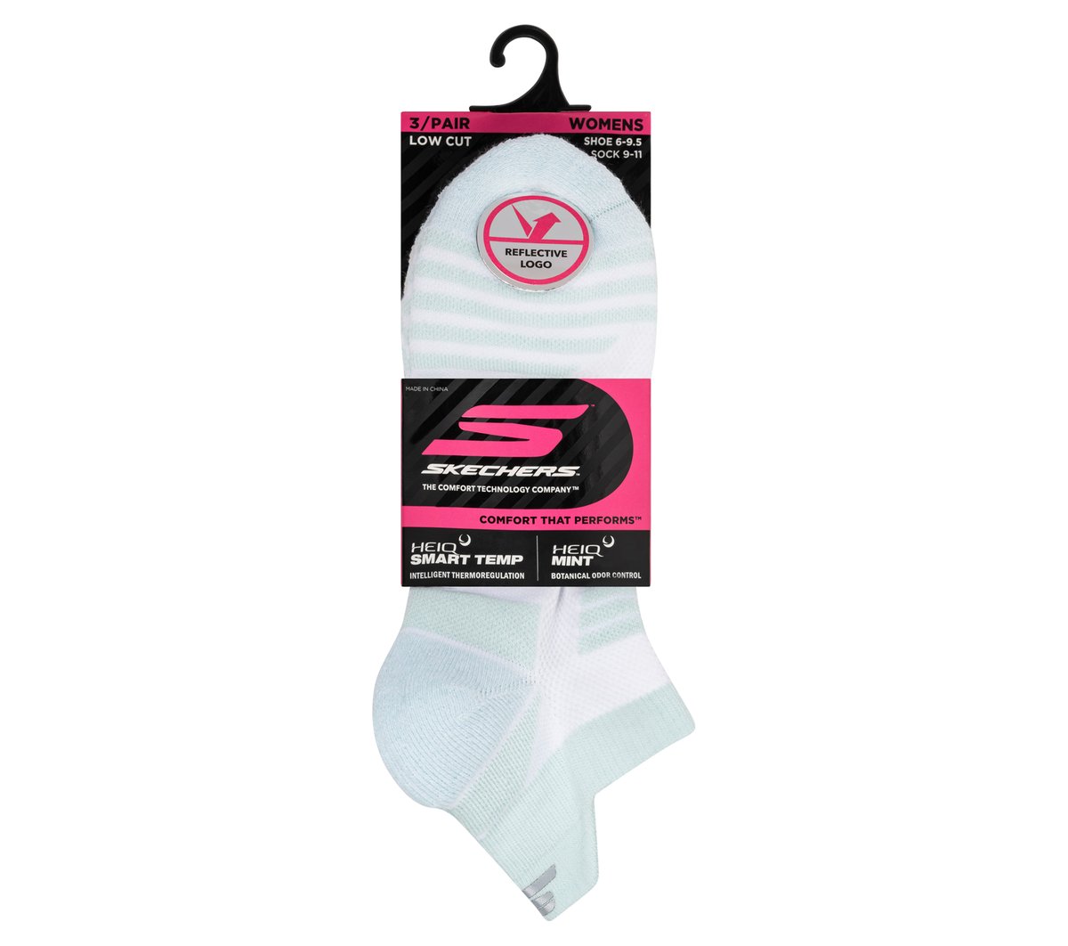 3 Pack Women's Performance Stripe Low Cut Running Heel Tab Socks - thumbnail 2