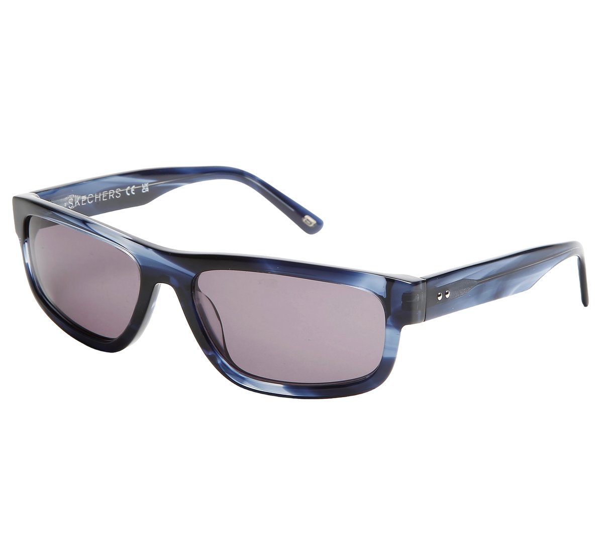 Skechers Heren Elevated Rectangle Shiny Horn zonnebrillen CM Zwart