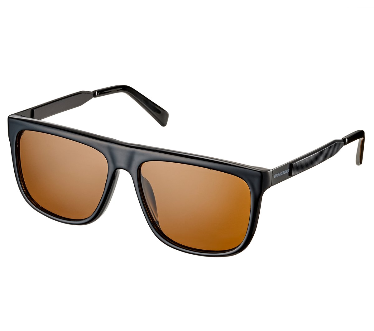 Skechers Heren Square Hardware Shiny Lens zonnebrillen CM Zwart