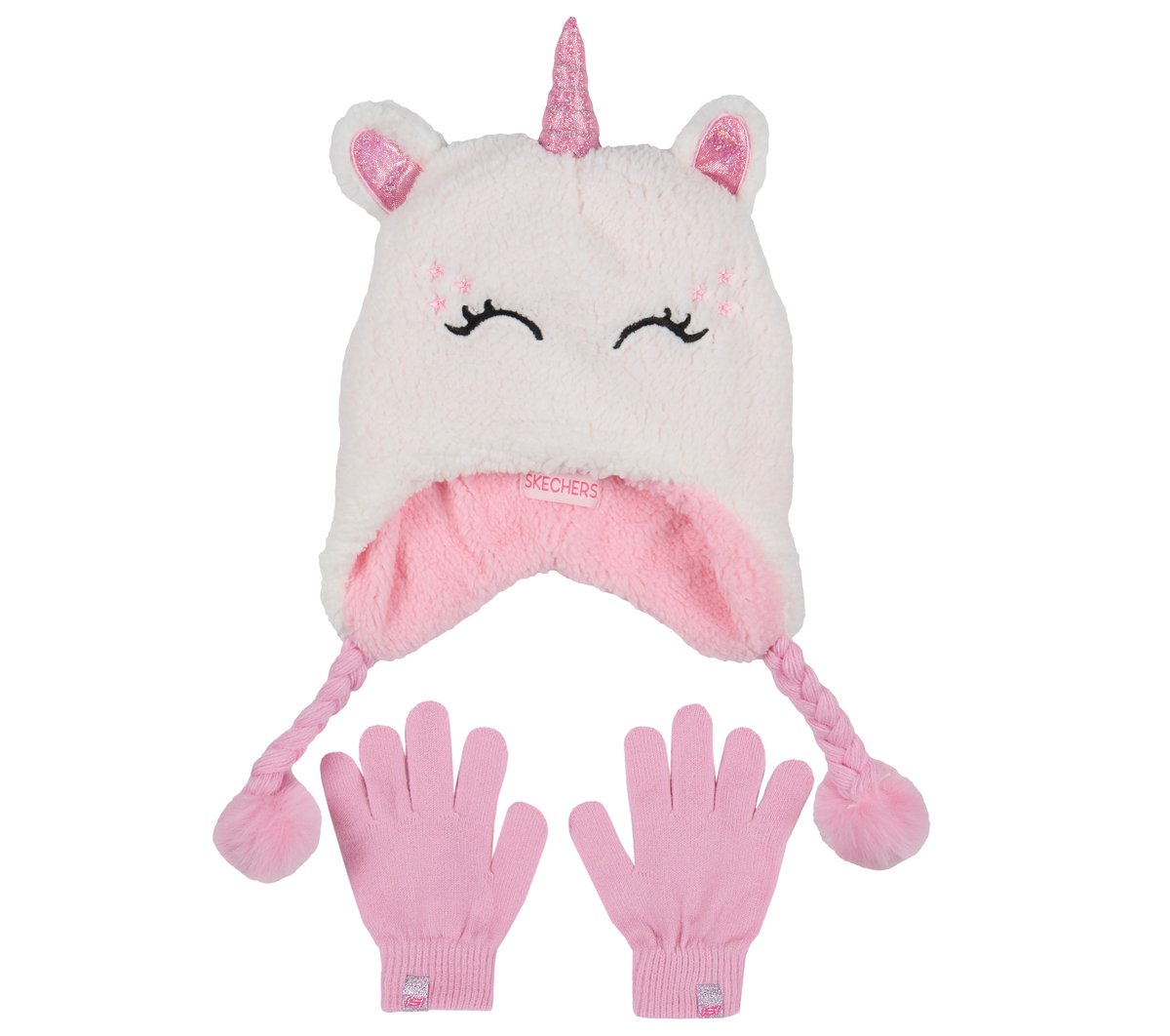 Skechers Sherpa Unicorn Hoeden and Glove Set CM Gebroken Wit