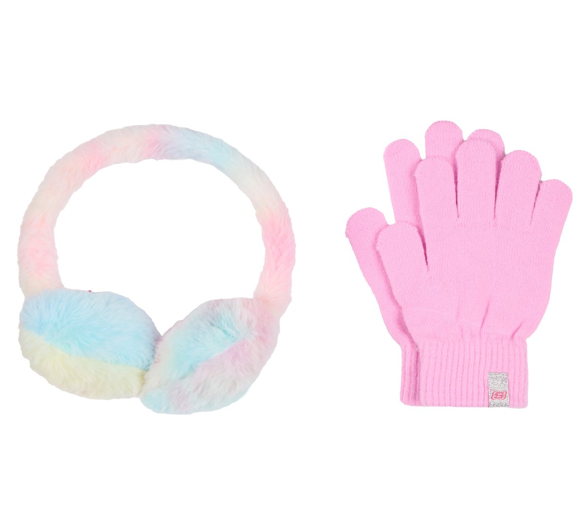 Skechers Tie Dye Heart Earmuff and Glove Set in Mehrfarbig