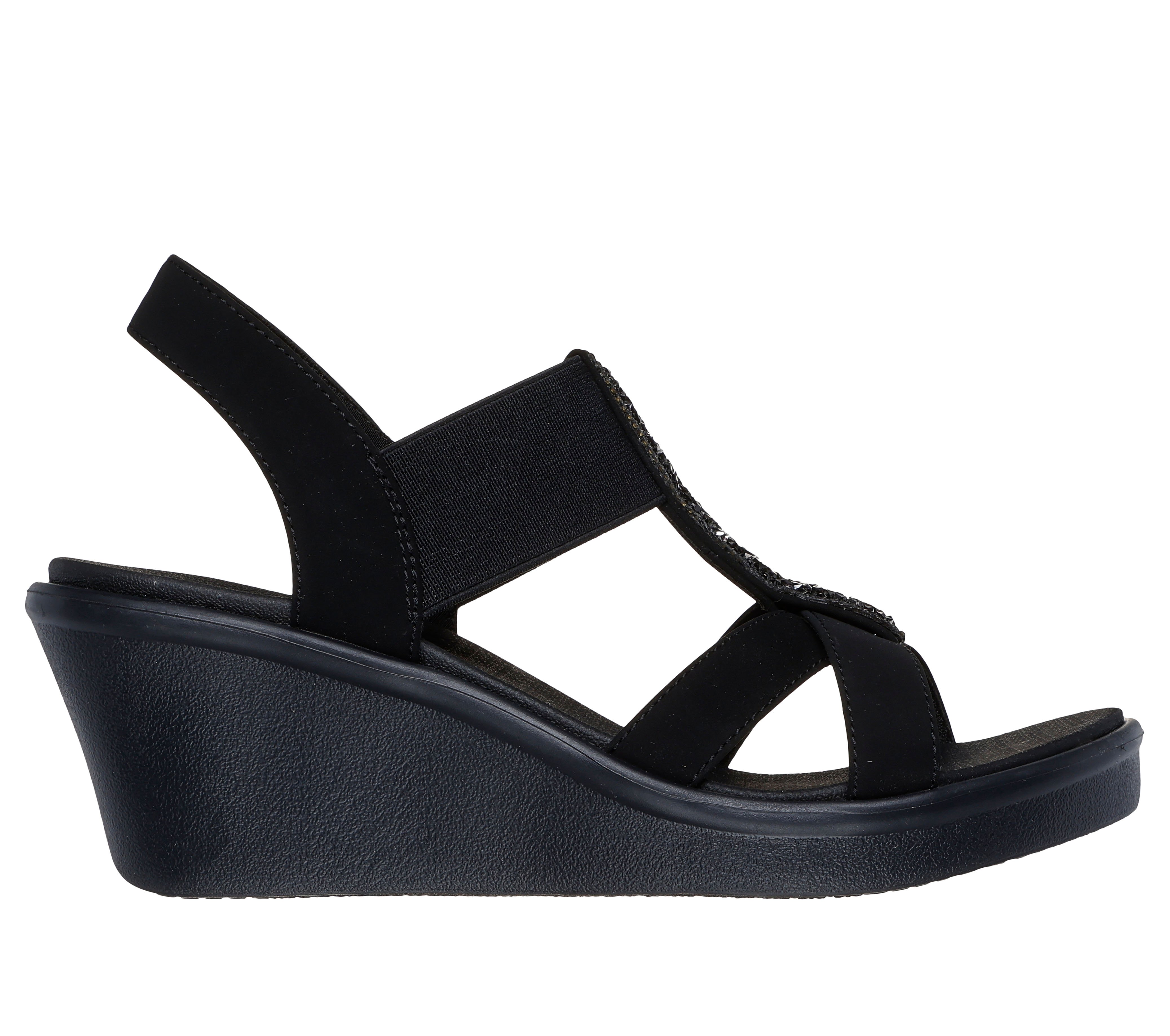Skechers kobiety Rumble On - Glammed Up w Czarny, Rozmiar 35, Vegan Sandały - 197627582719-BBK
