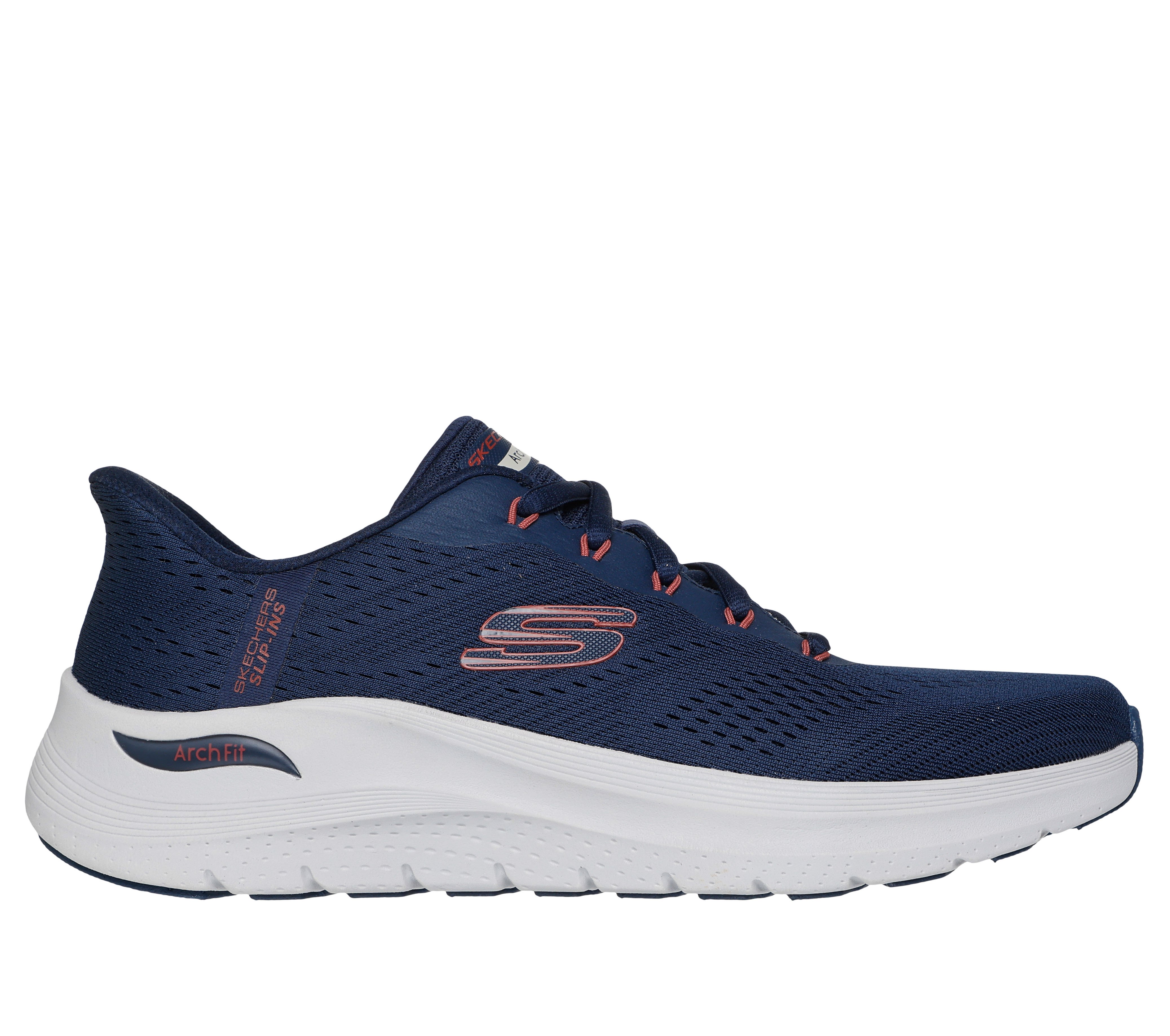 Skechers mężczyźni Slip-ins: Arch Fit 2.0 - Lestur w Granatowy/Czerwony, Rozmiar 41, Vegan, Nadają się do prania w pralce Sneakersy - 198739044355-NVRD