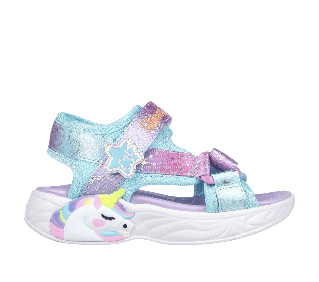 Skechers Dziewczęce Unicorn Dreams - Majestic Bliss w Fioletowy, Rozmiar 24 Sandały - 195969813225-PRMT