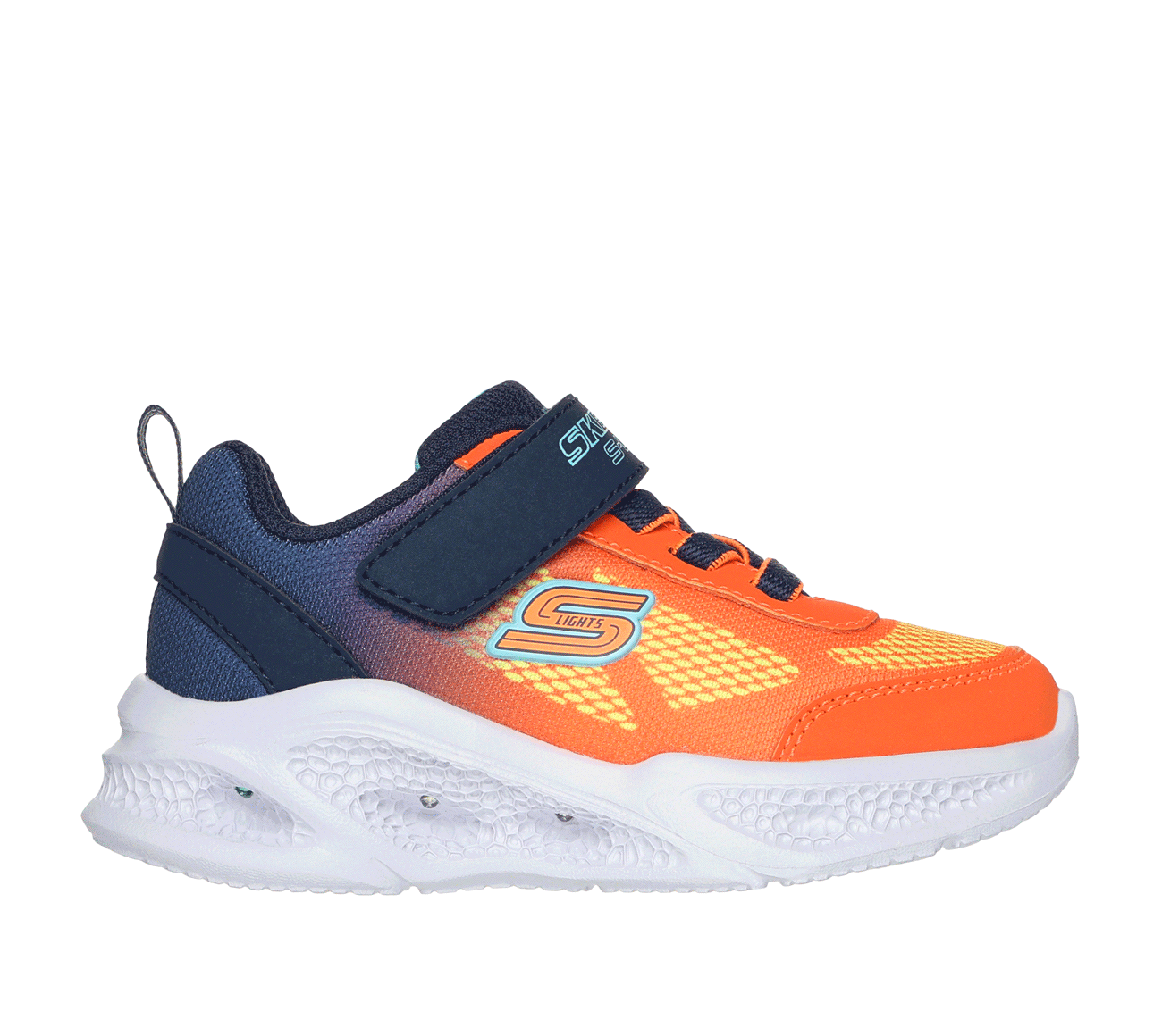 Skechers Dzieci Meteor-Lights - Krendox w Granatowy/Pomaranczowy, Rozmiar 24 Sneakersy - 197627052595-NVOR