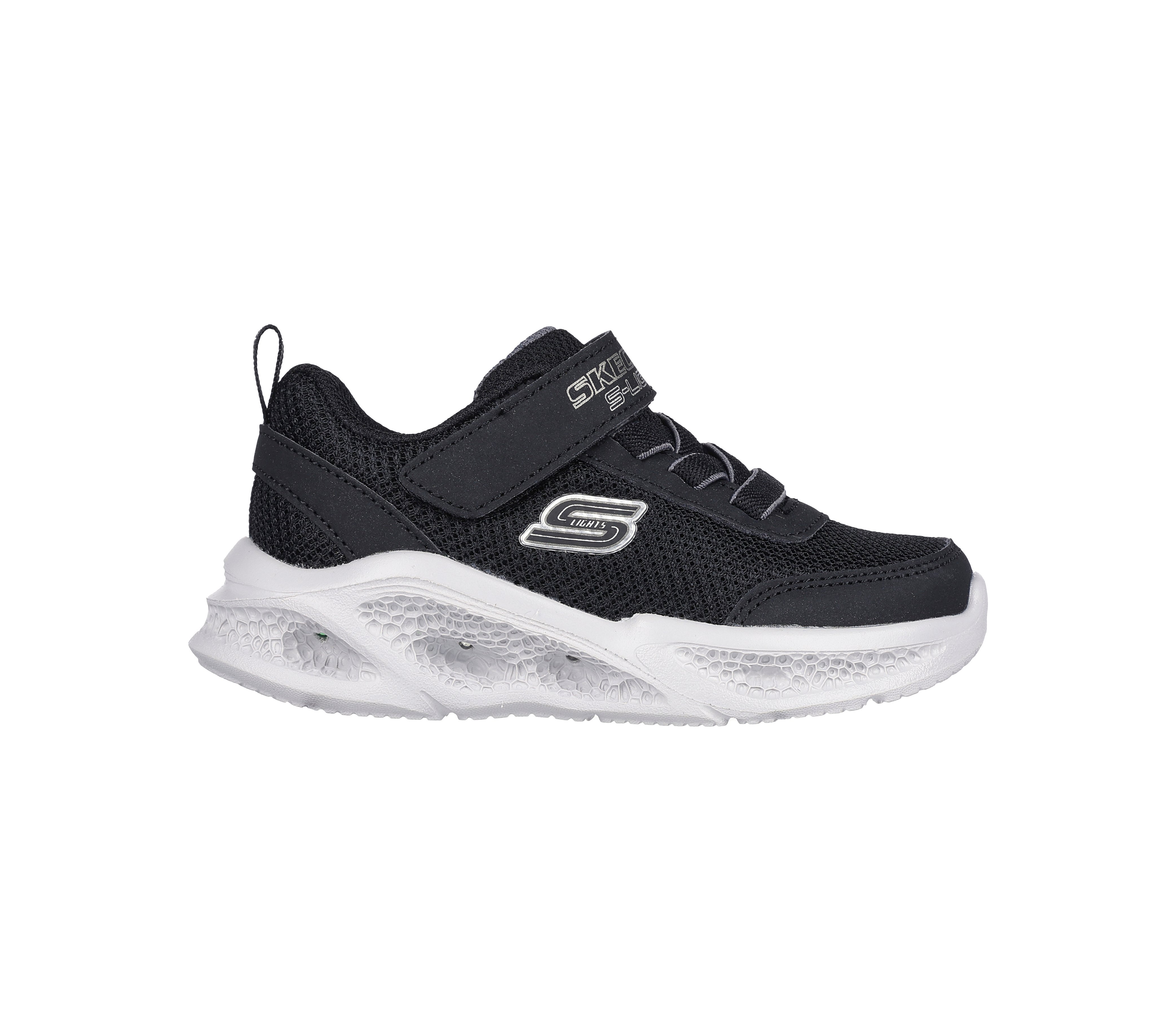 Skechers Dzieci S-Lights: Meteor-Lights w Czarny/Szary, Rozmiar 24 Sneakersy - 196989548517-BKGY