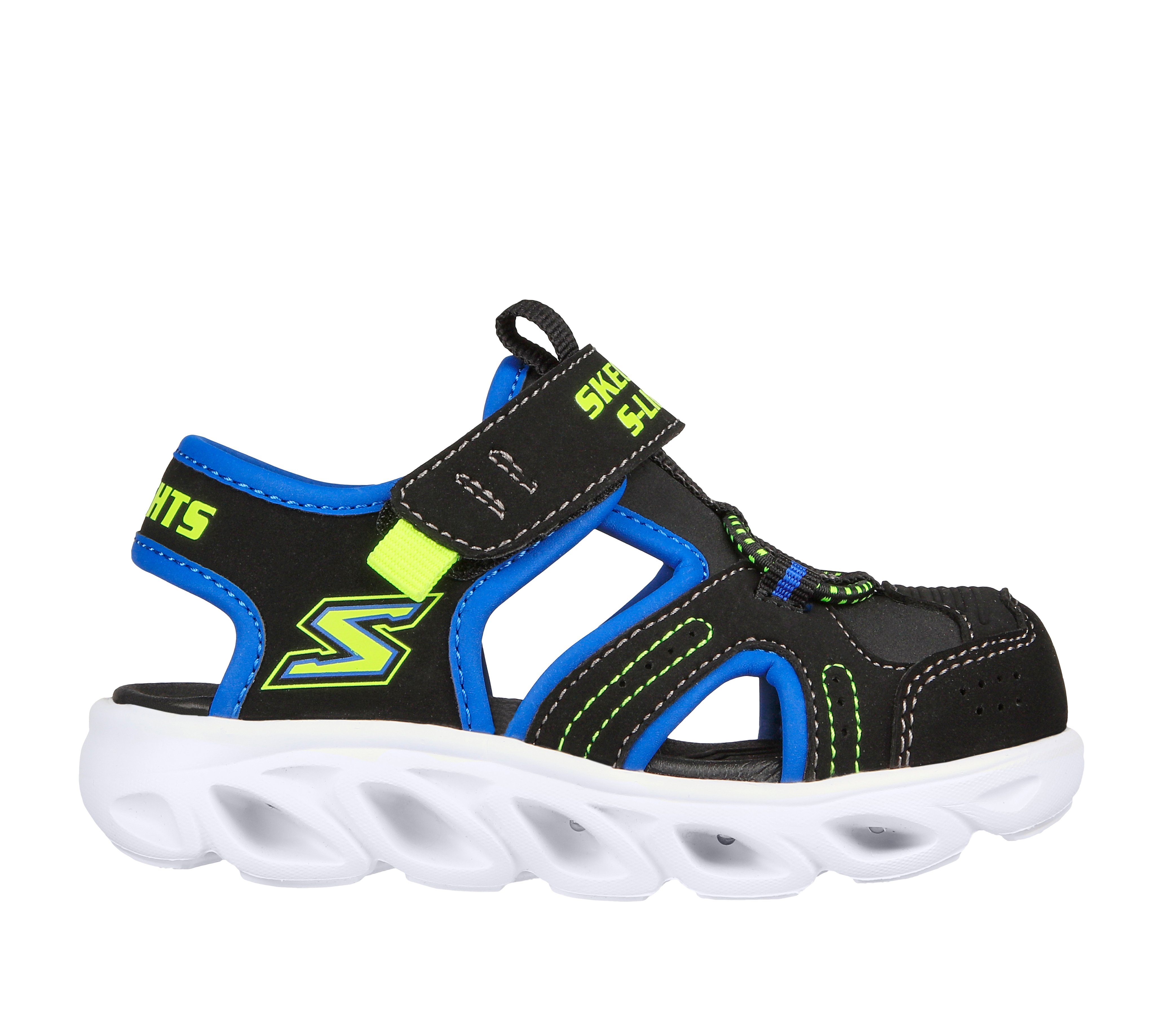 Skechers S Lights: Hypno-Splash - Sunzys Shoes Moyen Width en Noir/Vert-Lime, Pointure 24 - 195969958506-BBLM