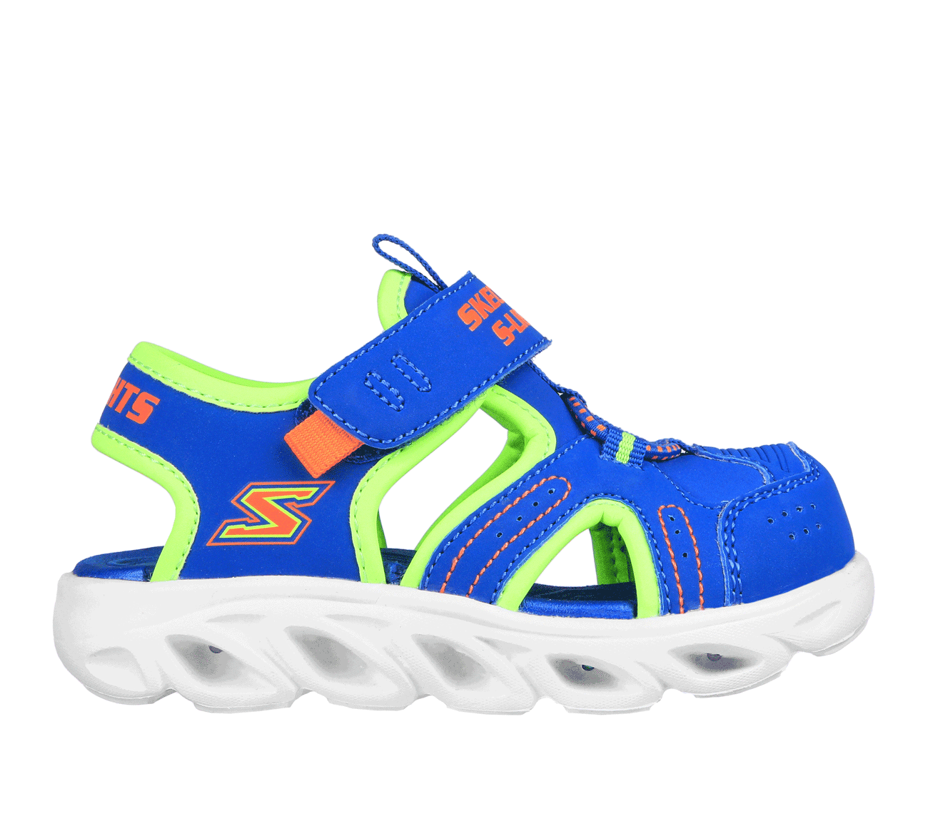 Skechers S Lights: Hypno-Splash - Sunzys Shoes Moyen Width en Bleu/Vert-Lime, Pointure 24 - 196311468957-BLLM