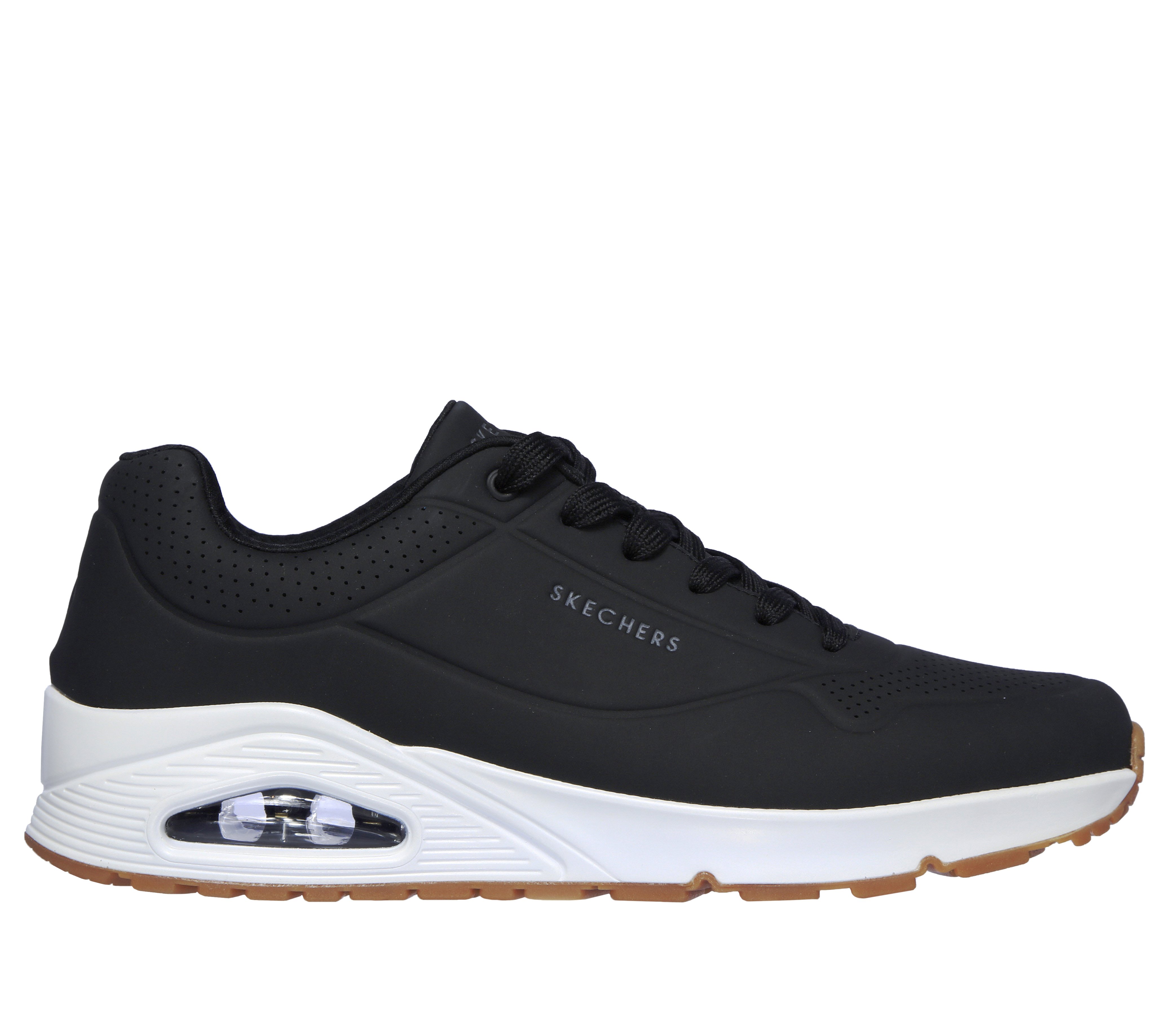 Skechers Herren Uno - Stand On Air Sneaker in Schwarz, Größe 45 - 193113436825-BLK