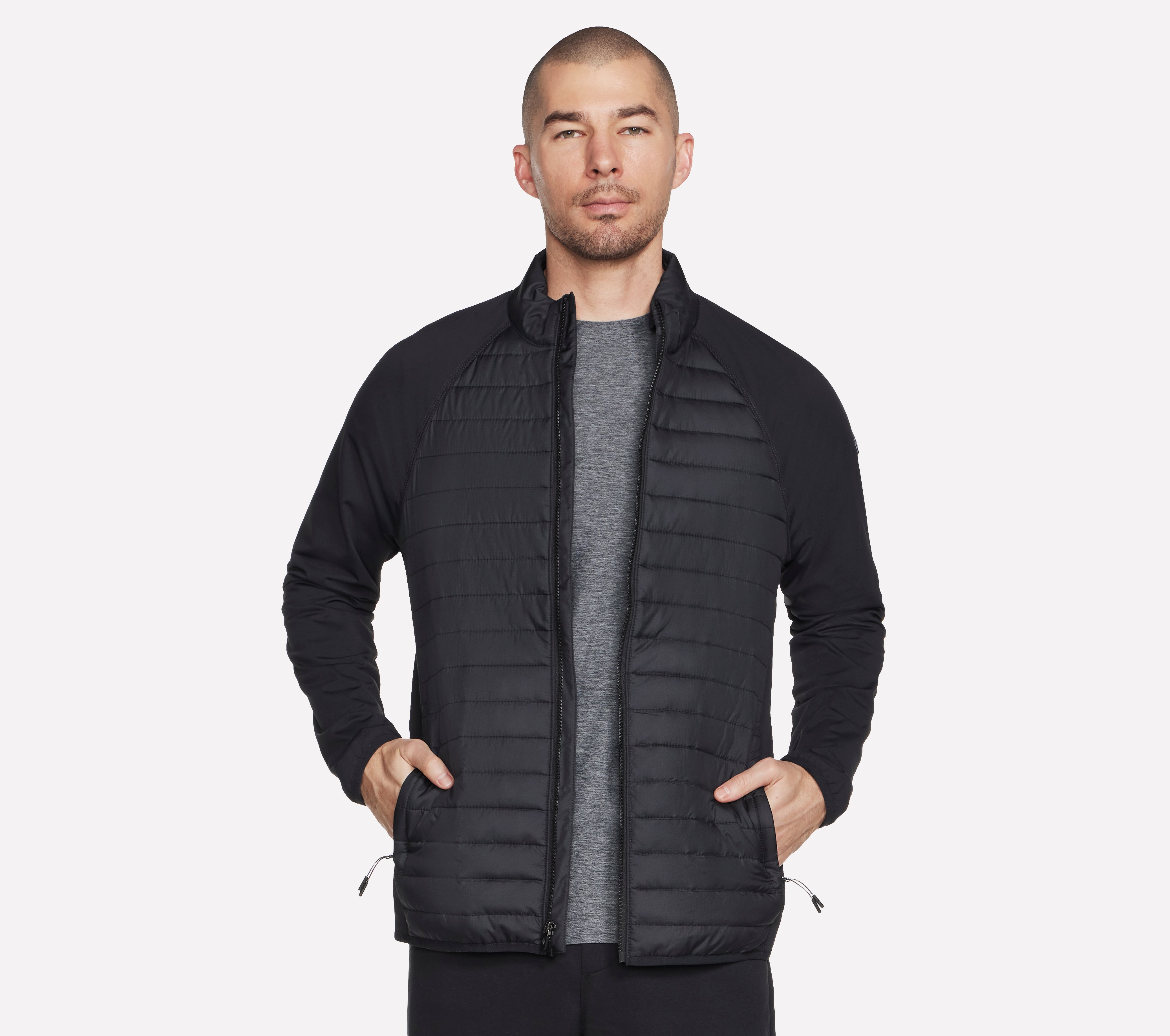 Skechers GO SHIELD Hybrid Jacke in Schwarz, Größe Groß