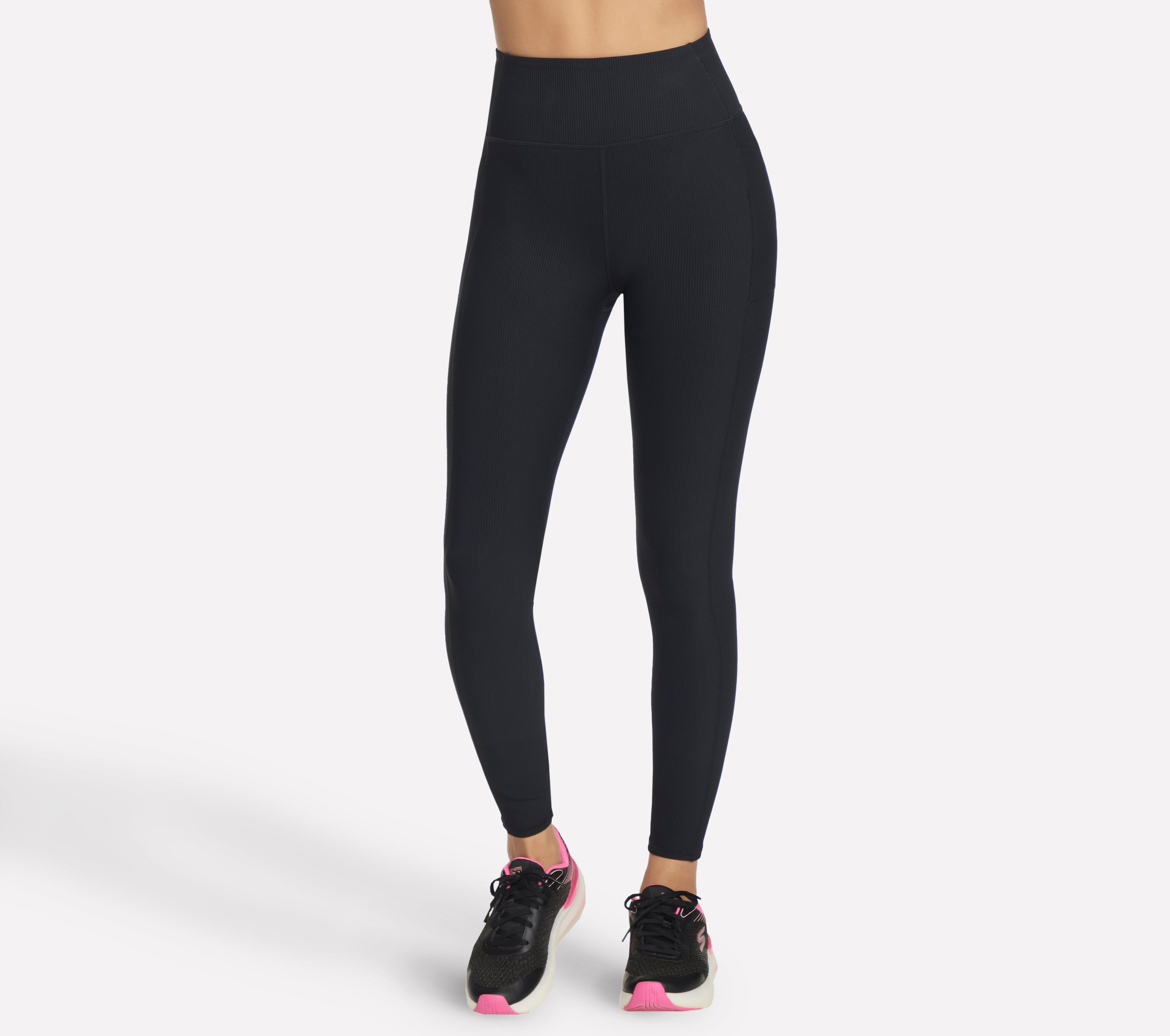 Skechers GO FLEX RIB FL High-Waisted Legging Hosen in Schwarz, Größe XS