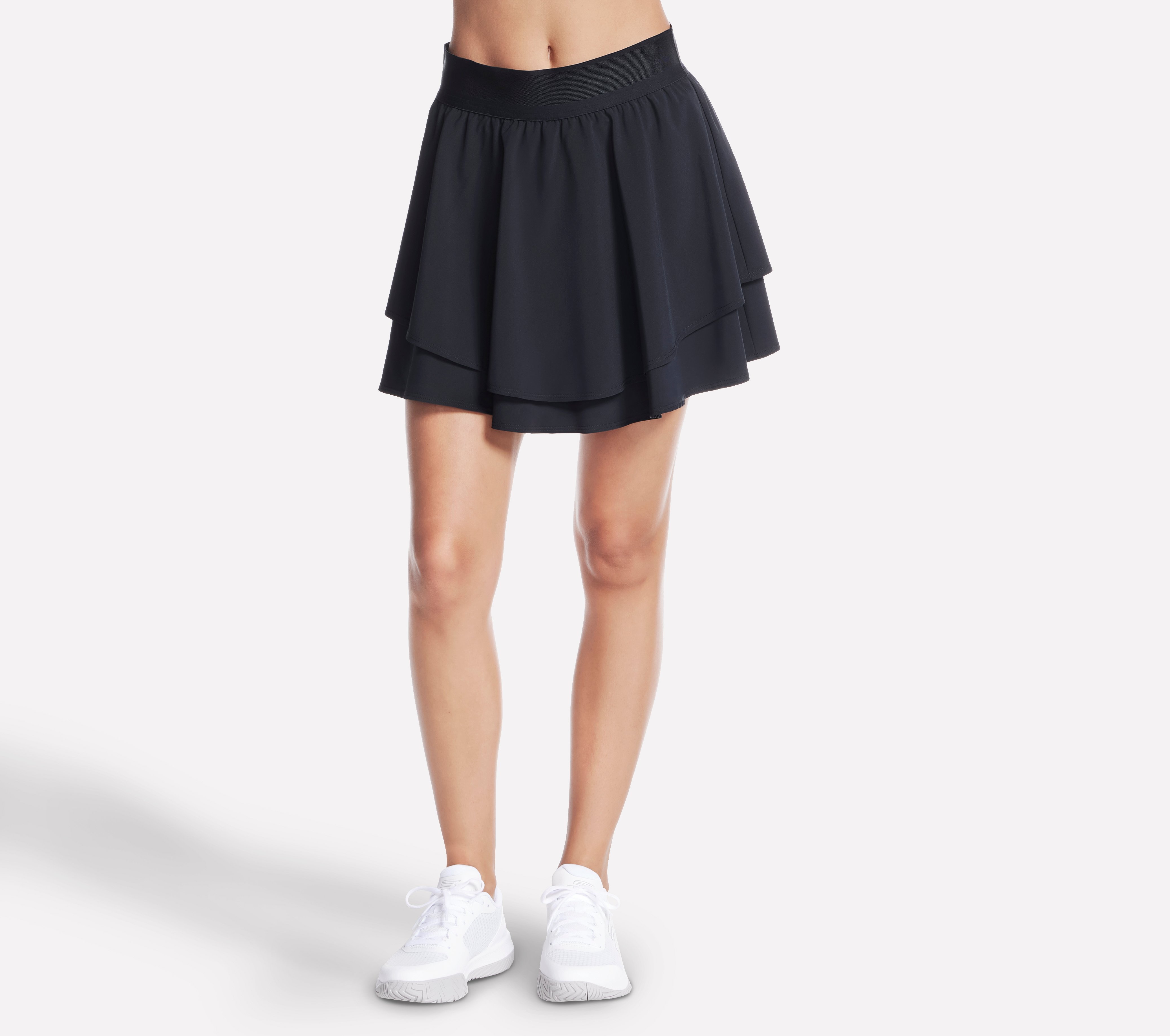 Skechers Sport Court Layered Skort in Schwarz, Größe XL