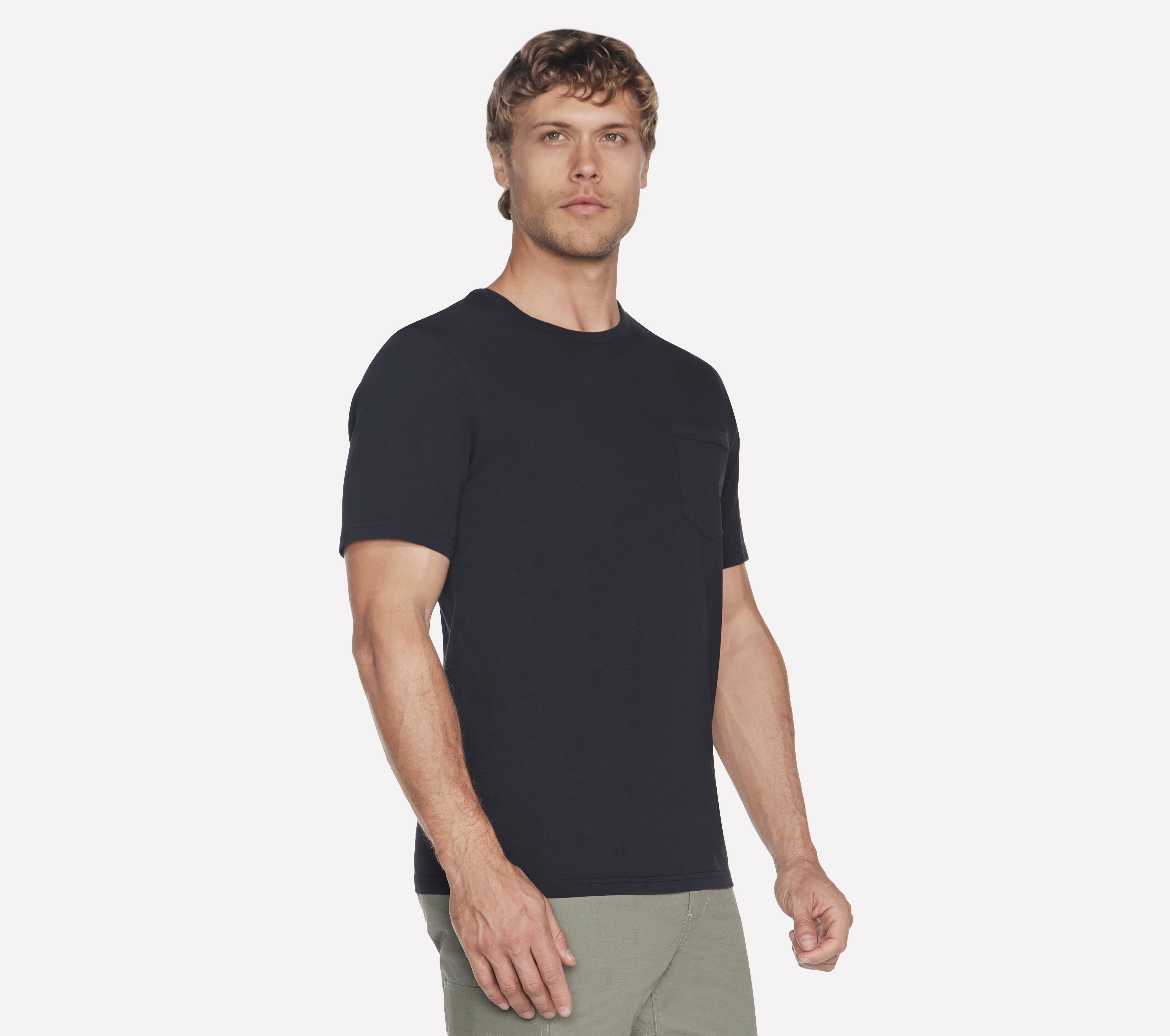 Skechers SKECH-BREEZE Slub Pocket T-Shirt in Schwarz, Größe 2XL