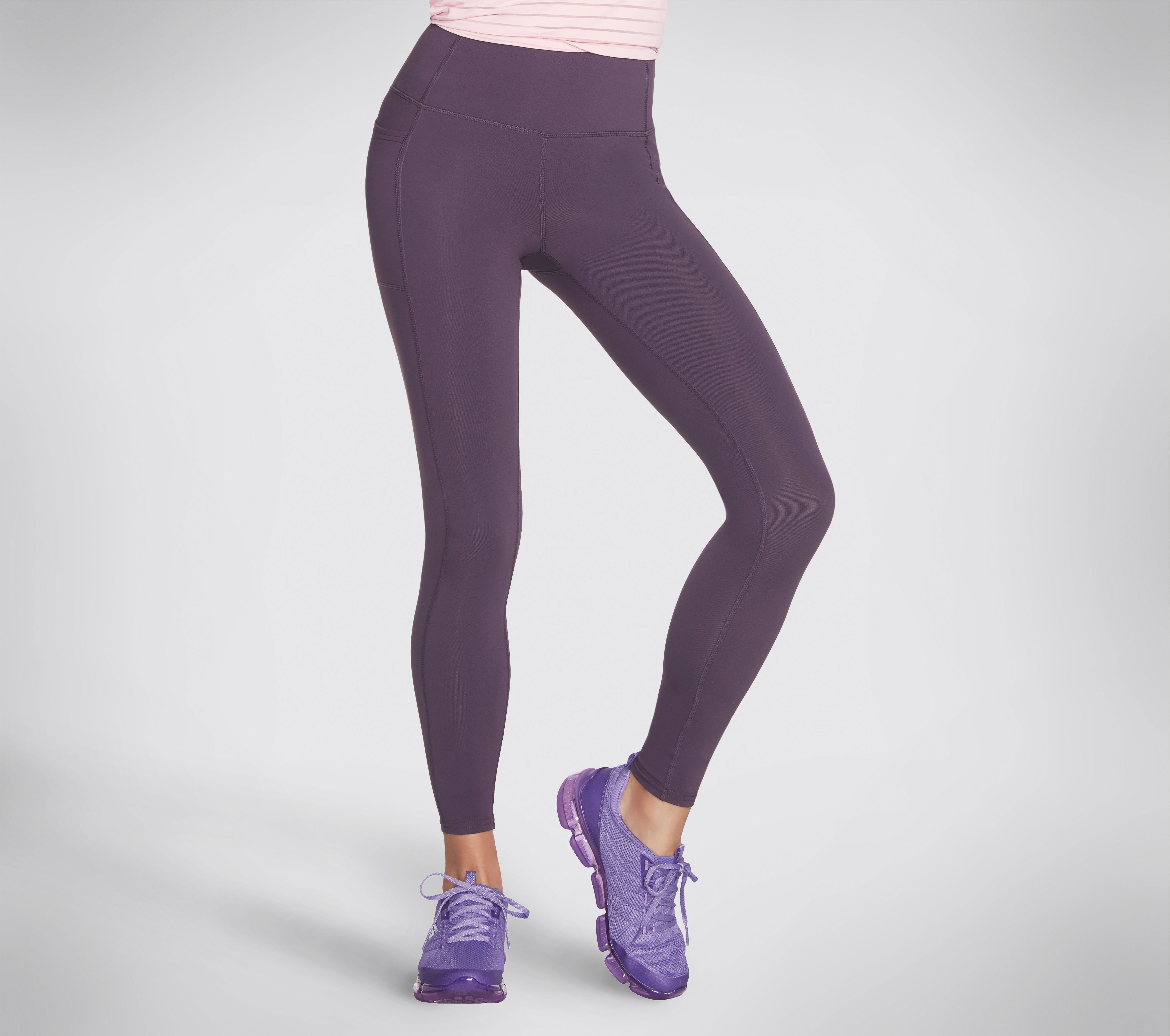 Skechers GO WALK High-Waisted Legging Hosen in Dark Violett, Größe 2XL