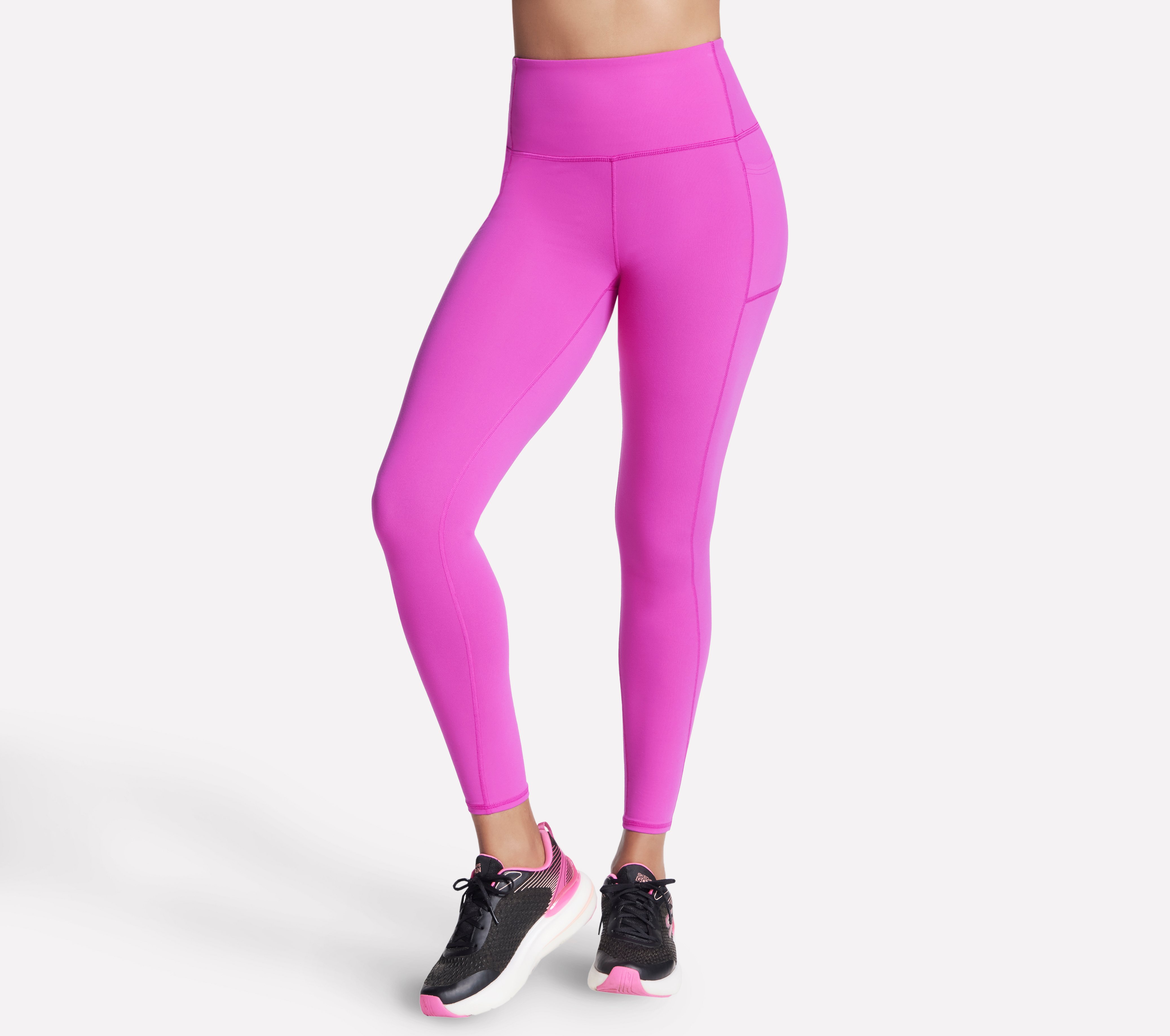 Skechers GO WALK High-Waisted Legging Hosen in Rosa/Violett, Größe XS