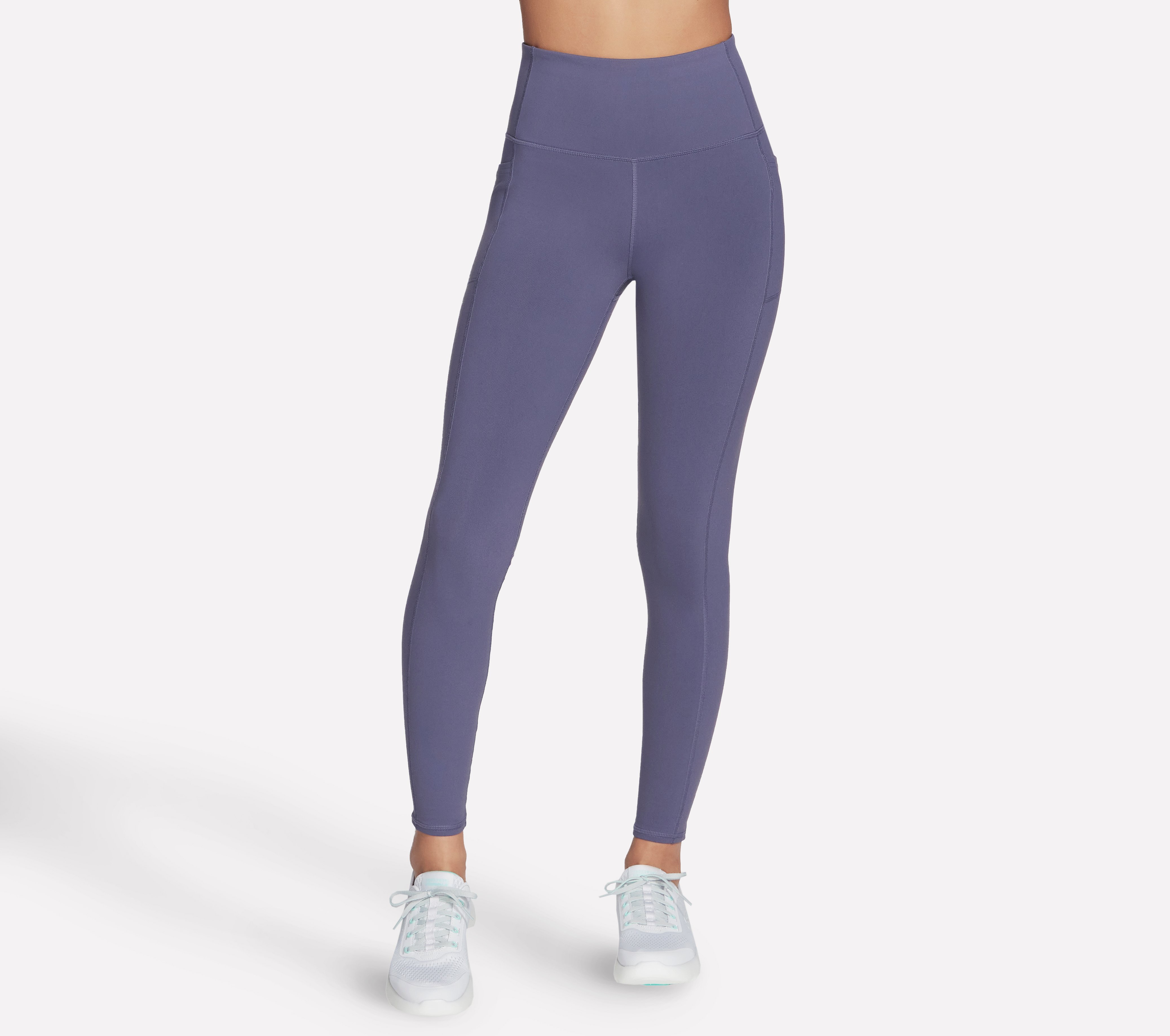 Skechers GO WALK High-Waisted Legging Hosen in Violett/Grau, Größe Groß