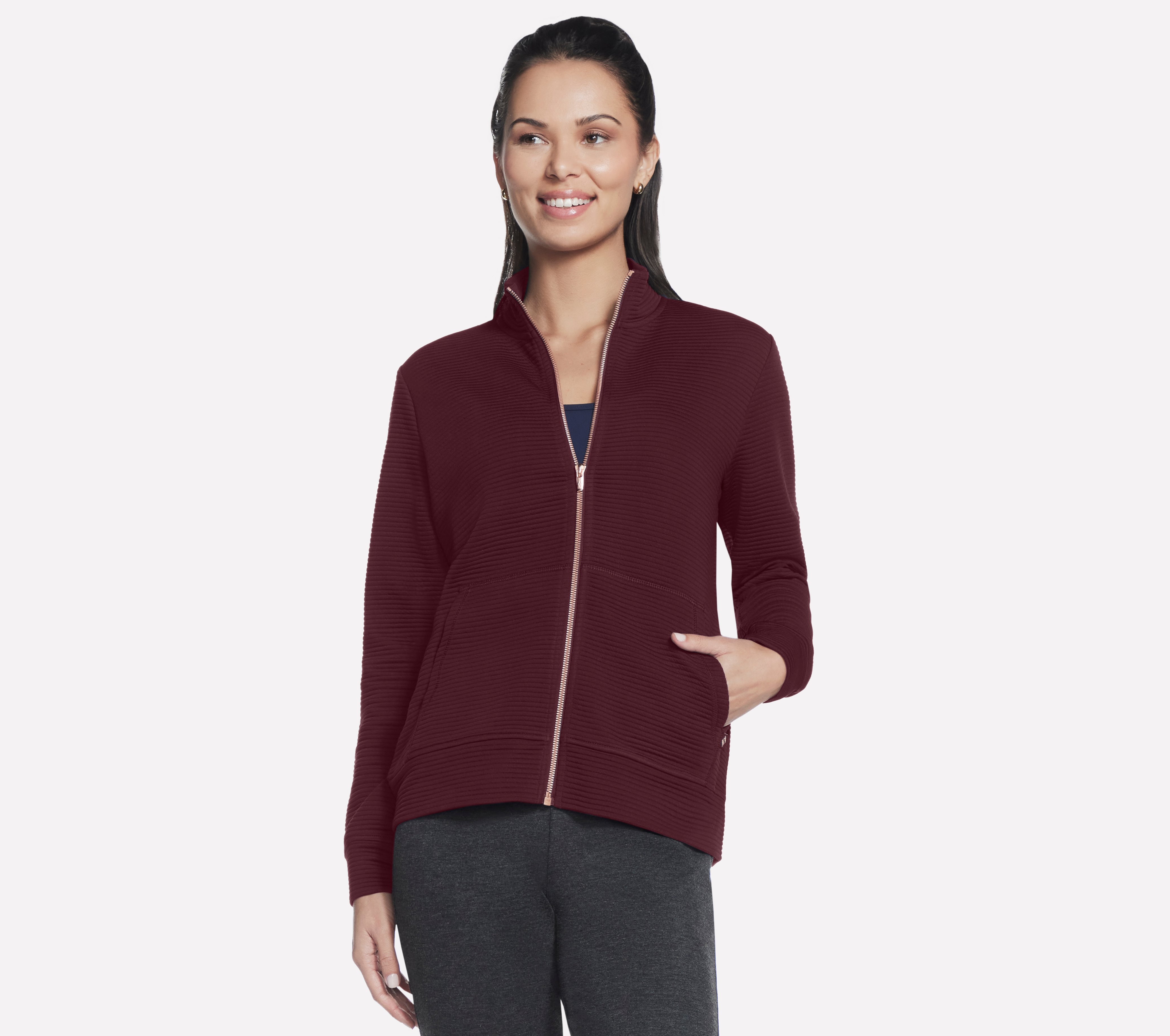 Skechers The Hoodless Kapuzenpullover GO WALK Everywhere Jacke in Rot/Rosa, Größe Klein