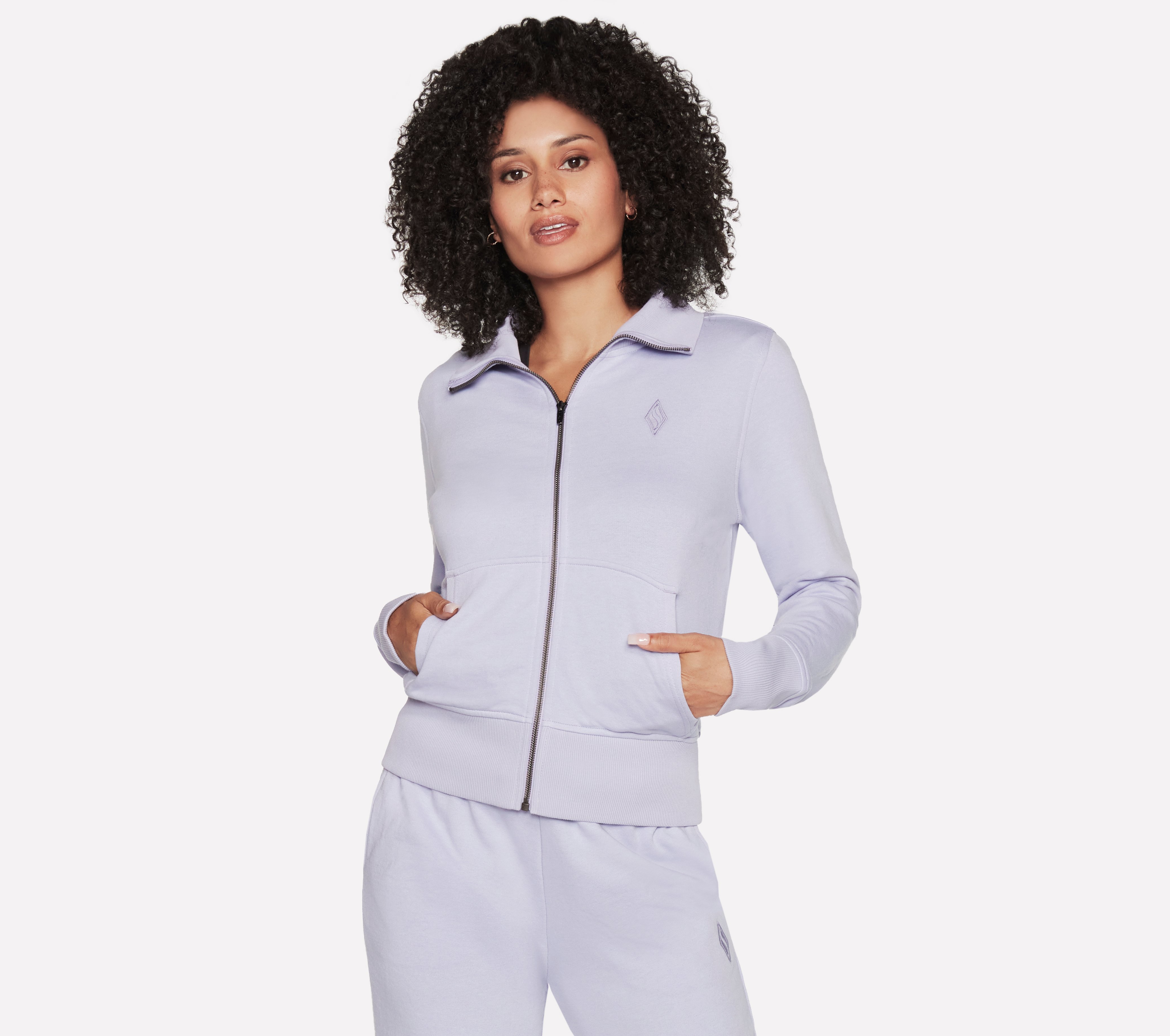 Skechers The Hoodless Kapuzenpullover Diamond Jacke in Lila, Größe 2XL