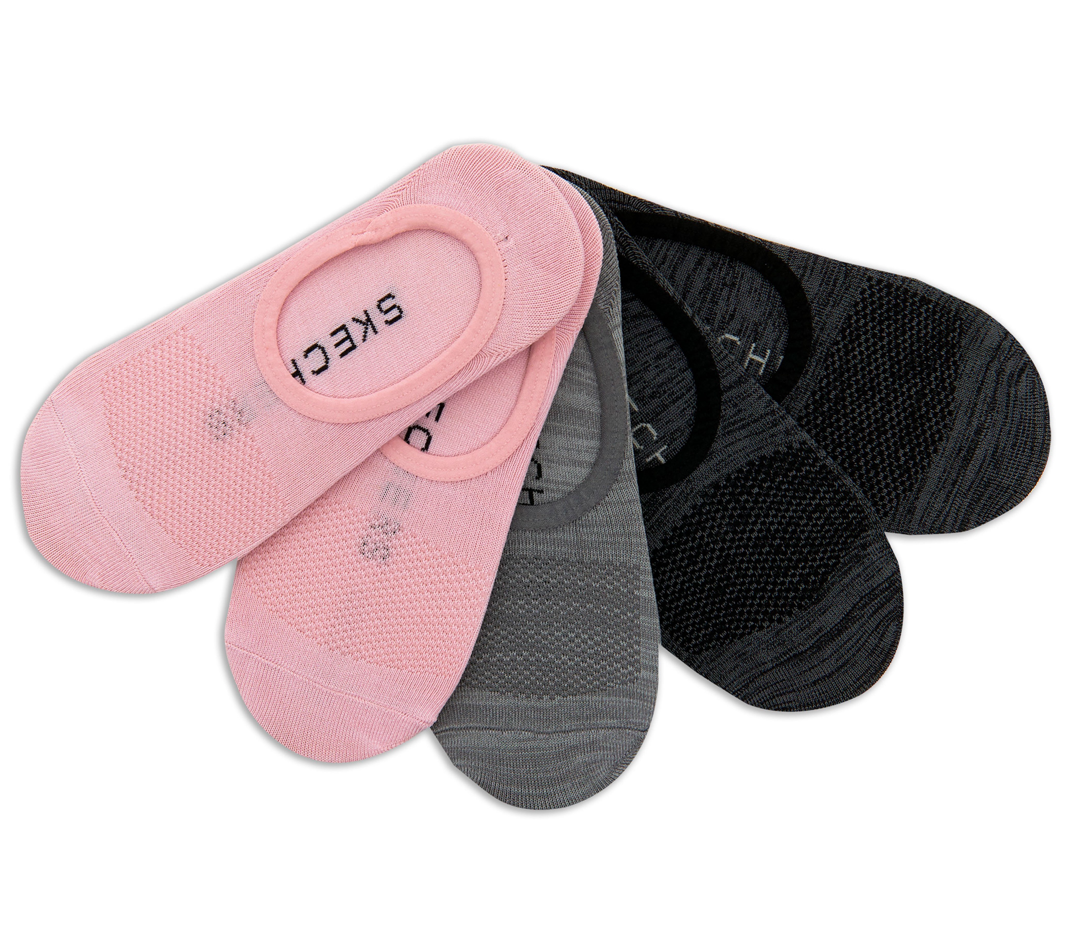 Skechers 5 Pack Microfiber Liner Socken in Rosa, Größe Medium